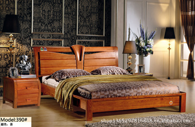 【南康家具品牌1.8米雙人實(shí)木床 橡木床#323】價(jià)格,廠家,圖片,床類,江西皇都家具實(shí)業(yè)-