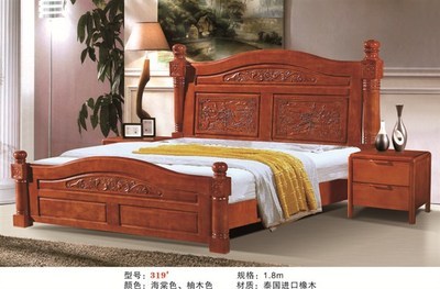 【廠家直銷 1.8米高檔橡木床 雙人實(shí)木大床】?jī)r(jià)格,廠家,圖片,床類,南康忠優(yōu)家具廠-