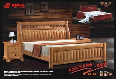 【聚鑫緣 8012#實木床批發 支持網上訂購 江西家具】價格,廠家,圖片,床類,南康官生家具廠-