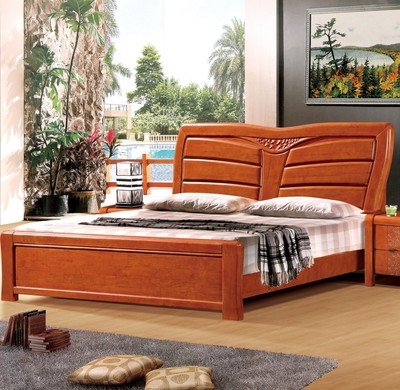 2014款橡木1.8米-2米實木床 可配儲物高箱 南康家具 臥室家俱家私|一淘網優惠購|購就省錢