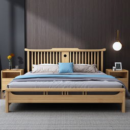 實(shí)木床北歐實(shí)木床現(xiàn)代簡(jiǎn)約雙人床北歐日式1.8米1.5米臥室家具
