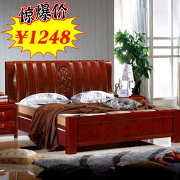全實木床進(jìn)口橡木1.8米1.5米雙人床南康實木家具特價批發(fā)